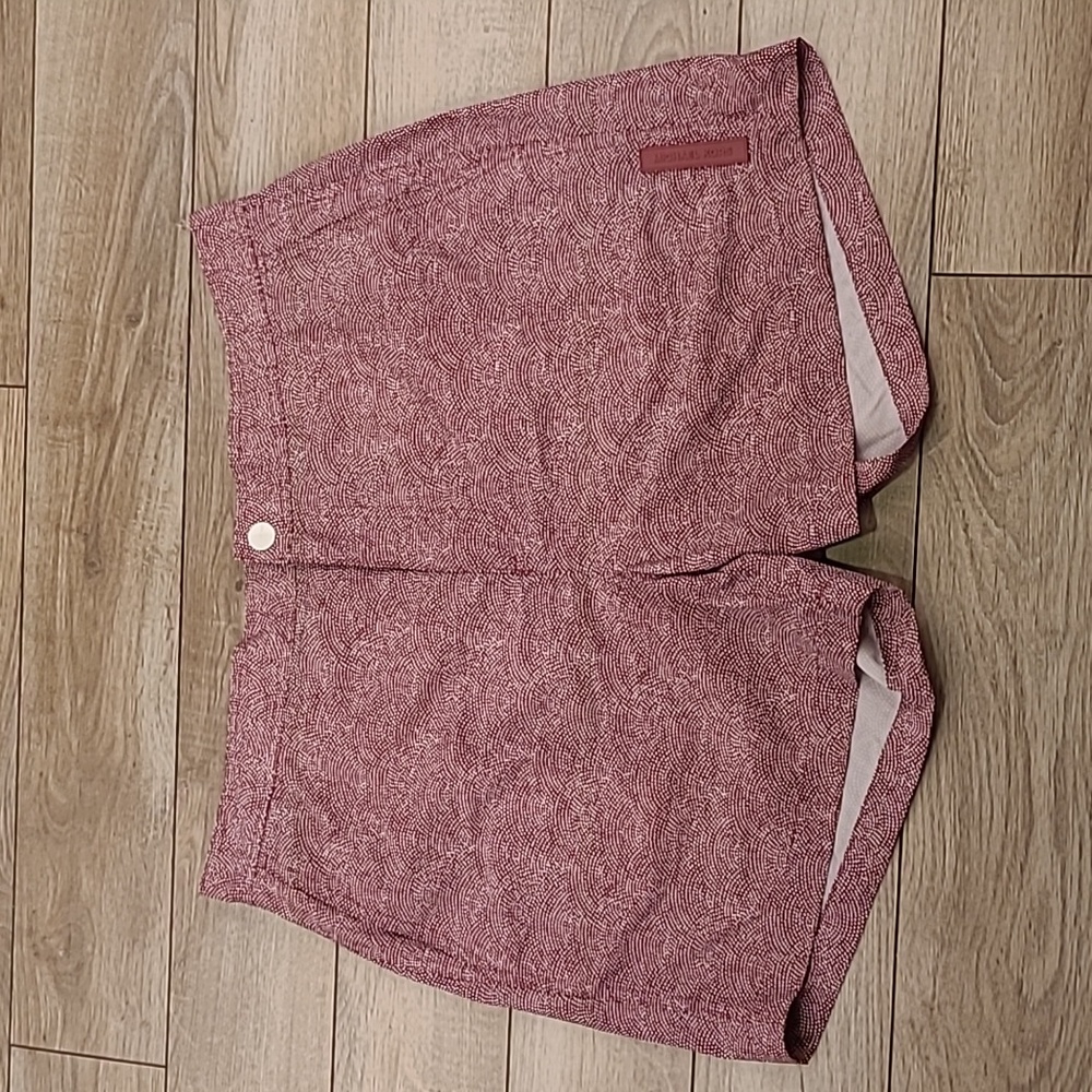 MICHAEL KORS Dark Red Dotted Pattern Polyester Sz L Mens Swim Trunks‎